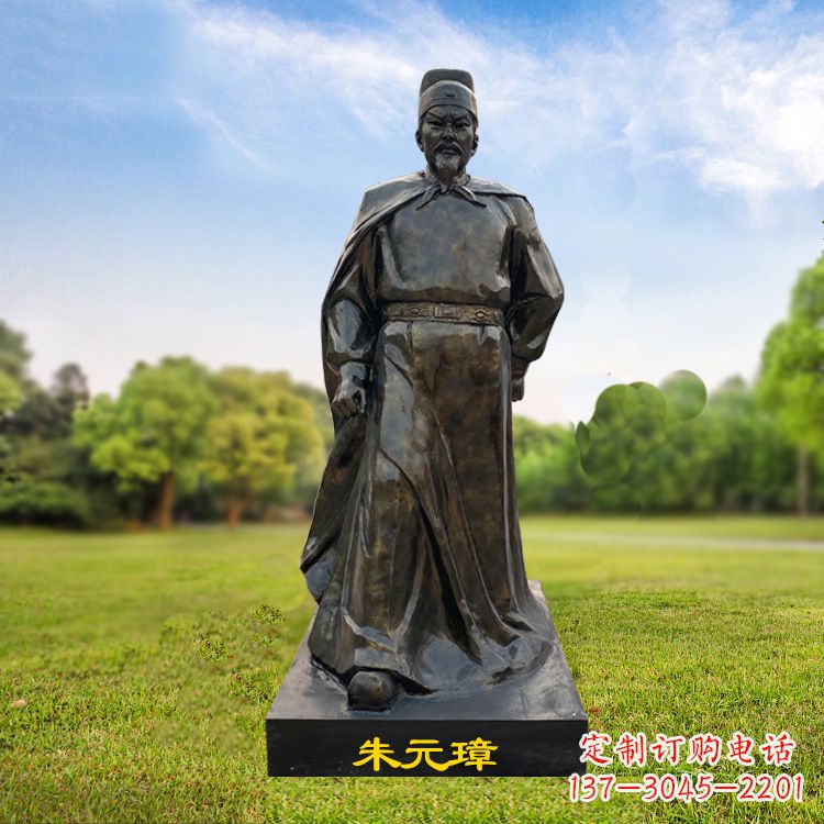 辽阳朱元璋玻璃钢仿铜雕塑
