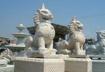 辽阳獬豸 石雕 独角兽-法院大门神兽雕塑