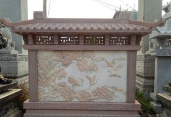 辽阳园林景观松鹤石浮雕影壁