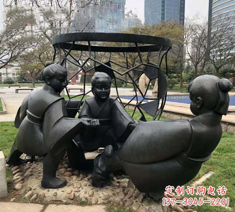 辽阳铸铜公园司马光砸缸儿童雕塑