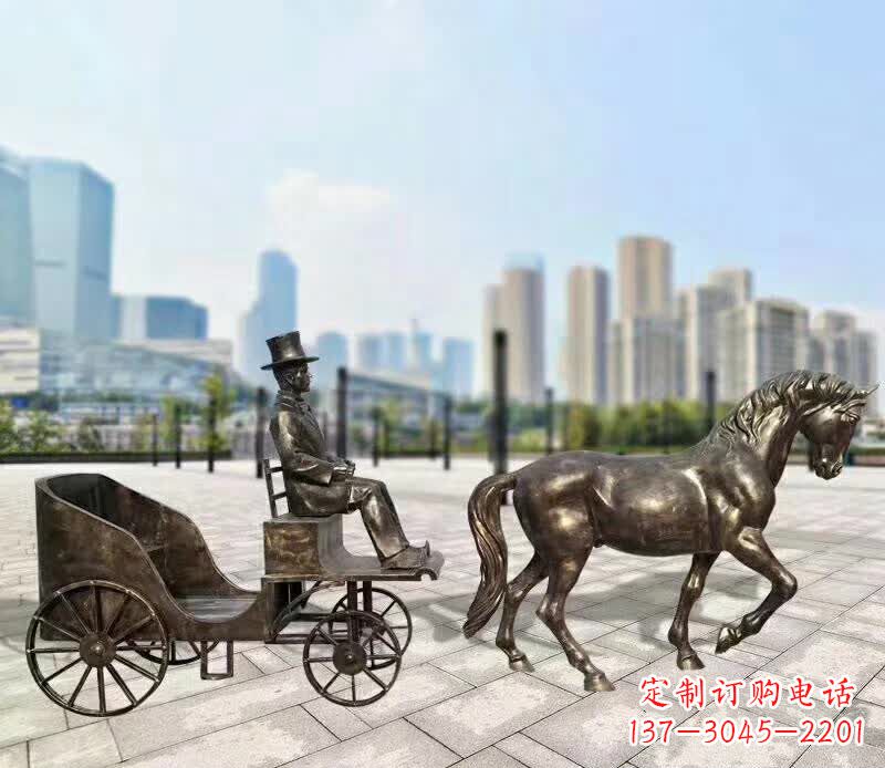 辽阳铸铜广场马车雕塑