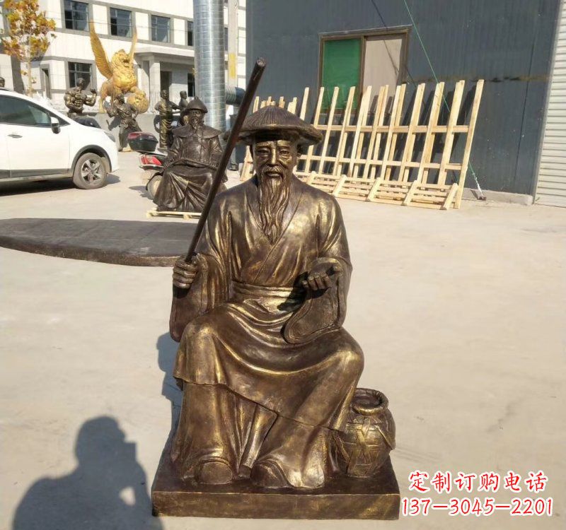 辽阳铸铜姜太公钓鱼
