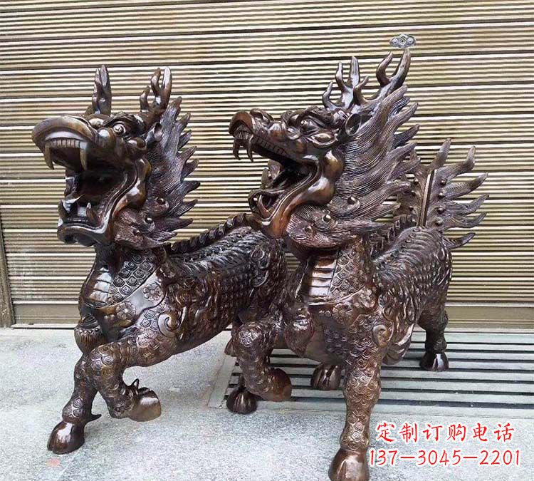 辽阳铸铜立式麒麟