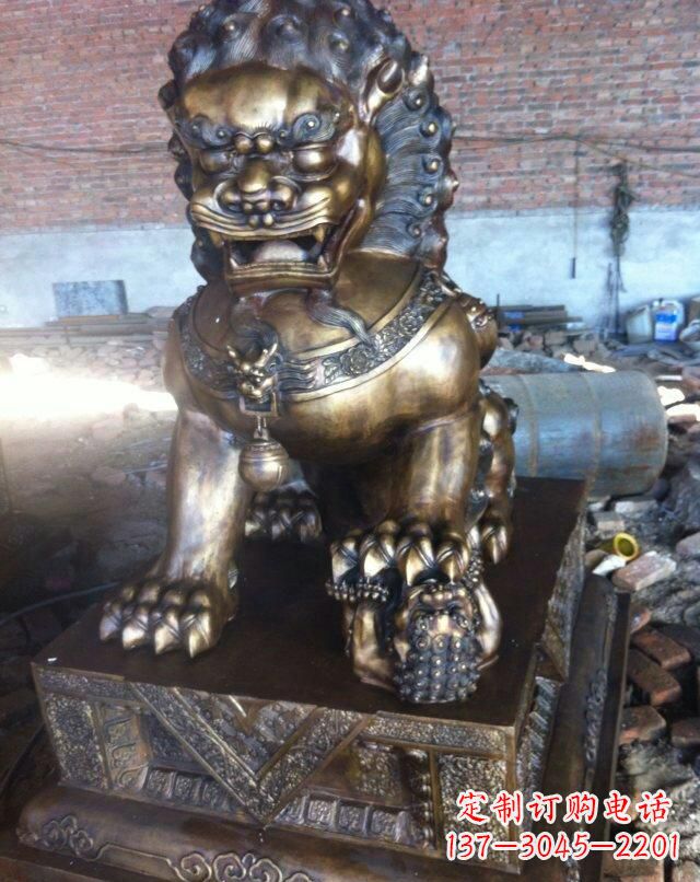 辽阳铸铜母子狮子雕塑