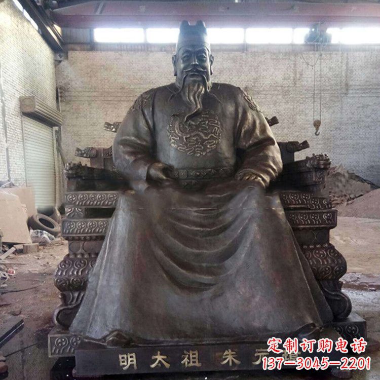 辽阳铸铜明太祖雕塑