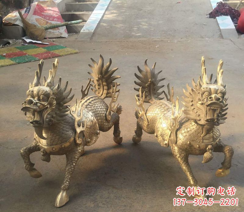 辽阳铸铜麒麟雕塑 (2)