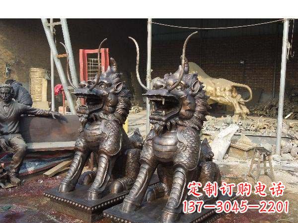 辽阳铸铜麒麟雕塑2221