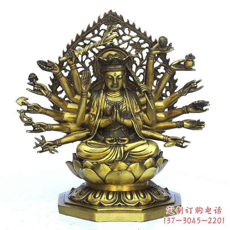 辽阳铸铜千手观音雕塑