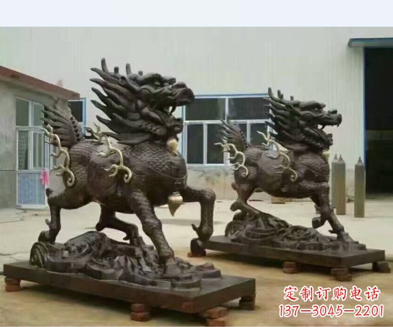 辽阳铸铜企业麒麟雕塑