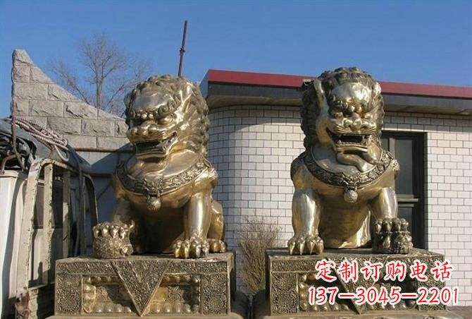 辽阳铸铜狮子雕塑