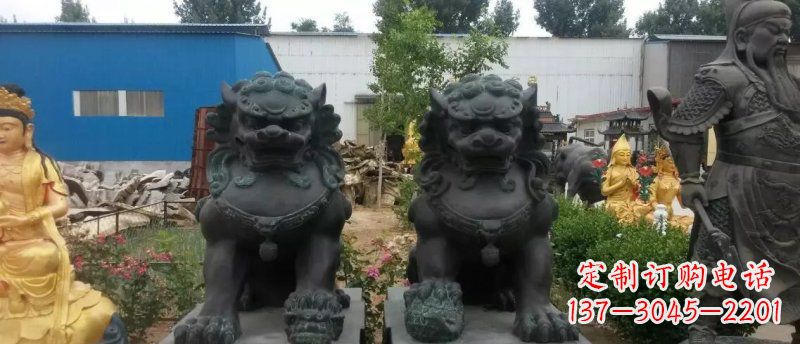 辽阳铸铜狮子看门狮子铜雕