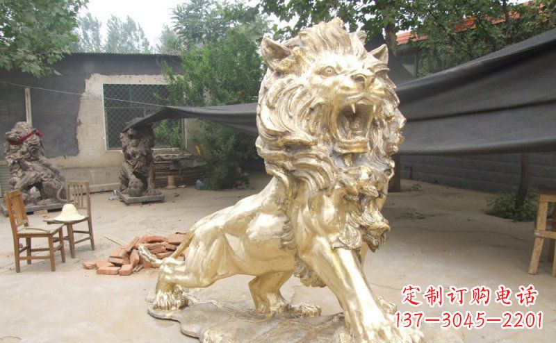 辽阳铸铜狮子铜雕 (3)