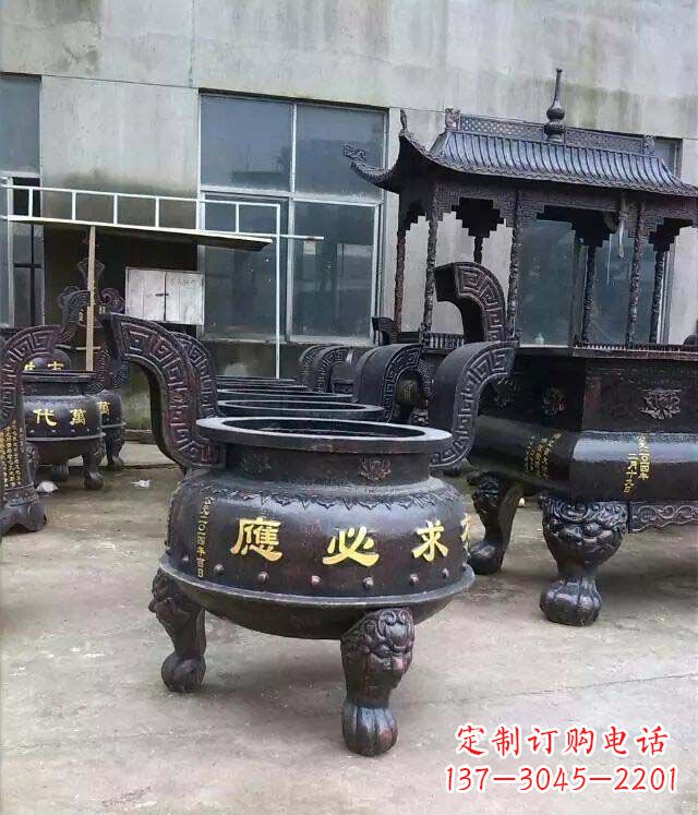 辽阳铸铜寺庙香炉铜雕