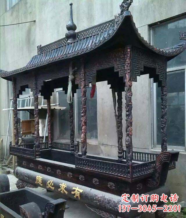 辽阳铸铜寺庙香炉铜雕 (2)