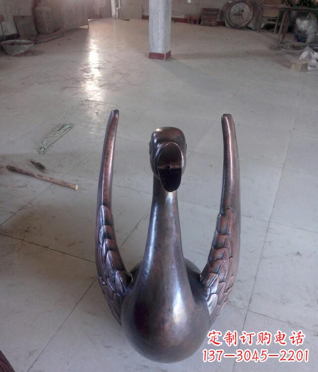 辽阳铸铜天鹅公园动物铜雕