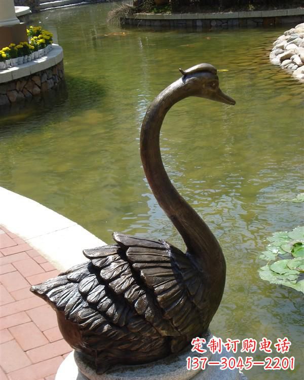 辽阳铸铜天鹅喷泉雕塑 (2)