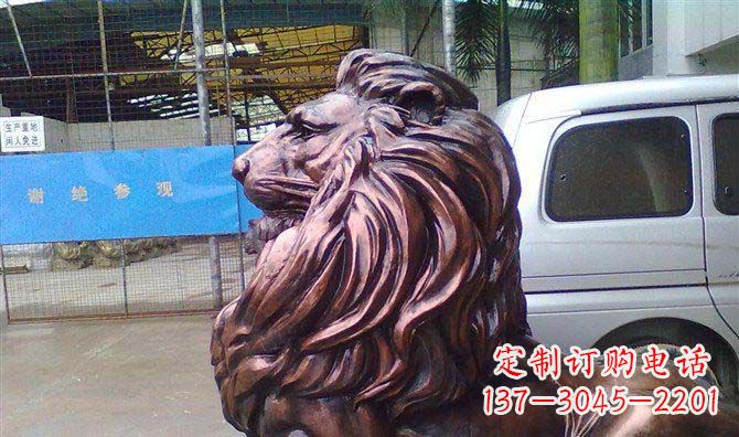 辽阳紫铜西洋狮子铜雕 (2)