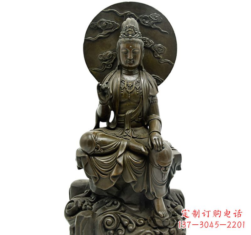 辽阳自在观音菩萨仿古铜雕佛像