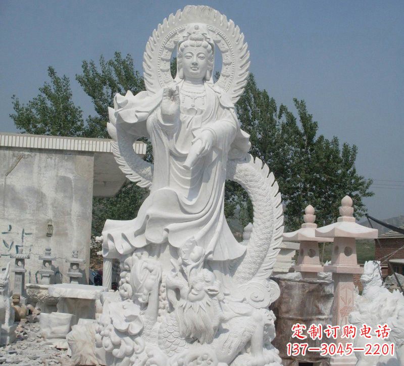 辽阳宗教庙宇乘龙观音石雕