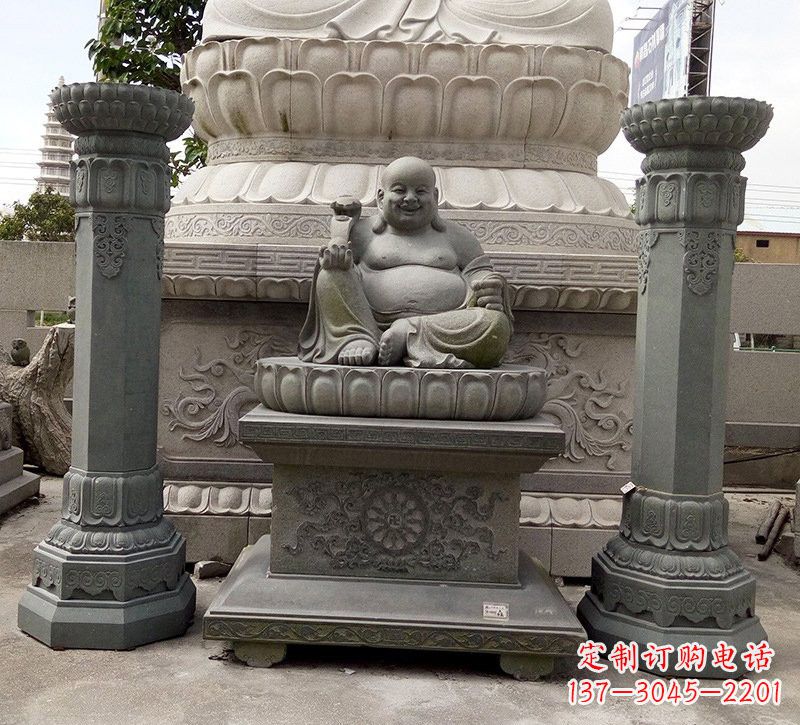 辽阳宗教庙宇如意弥勒佛石雕