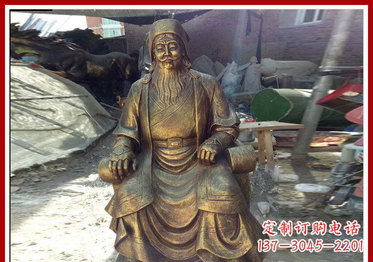 辽阳坐式成吉思汗铜雕
