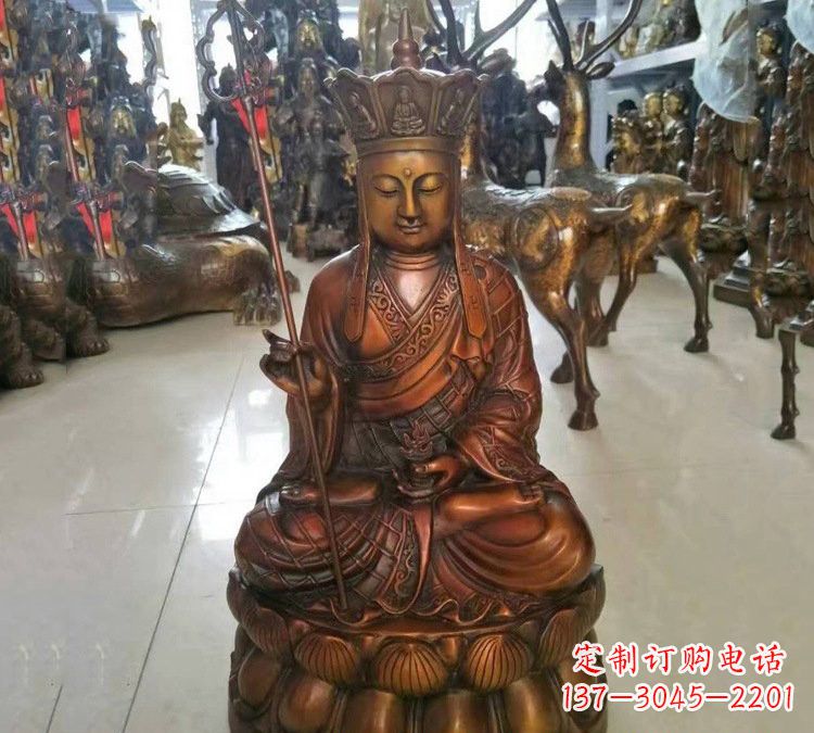 辽阳坐式地藏菩萨铜雕