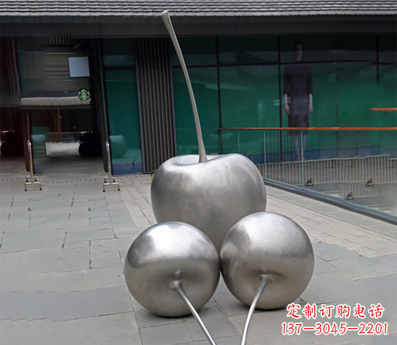 辽阳实心不锈钢苹果雕塑